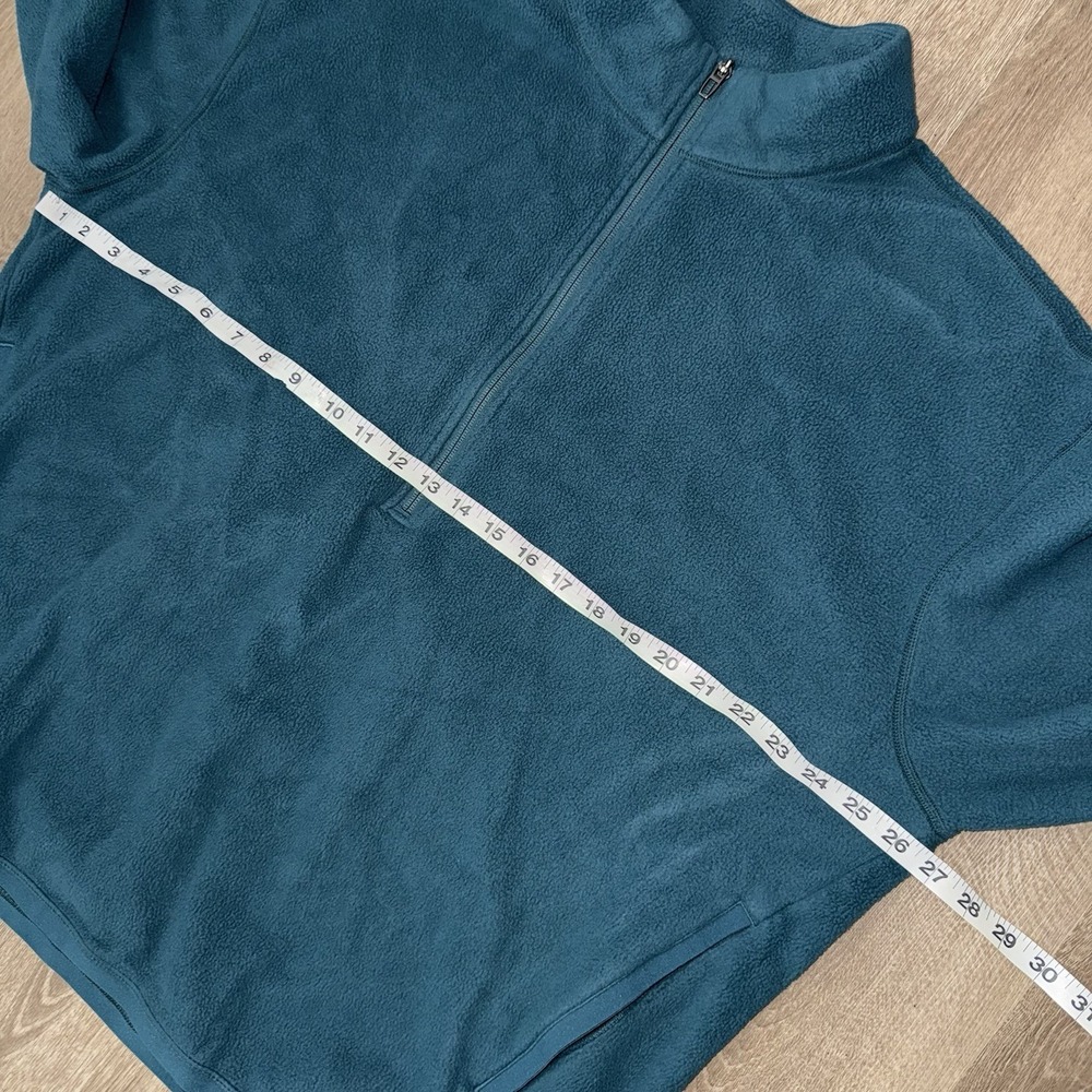 Lululemon Oversized Fit Fleece Half Zip Pullover Men's XL Green Pockets - Picture 6 of 7